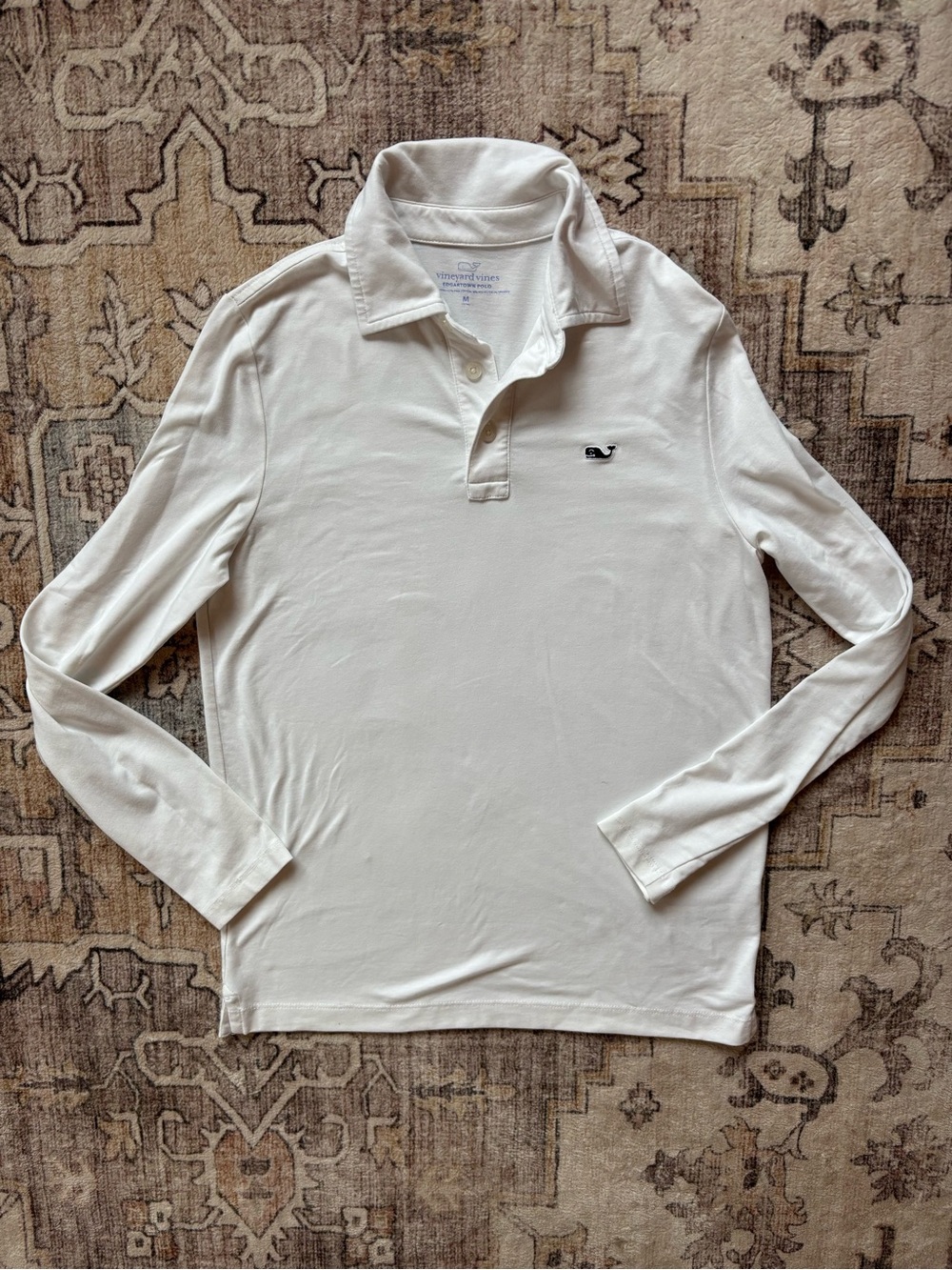 Vineyard Vines boys Long-Sleeve White Polo